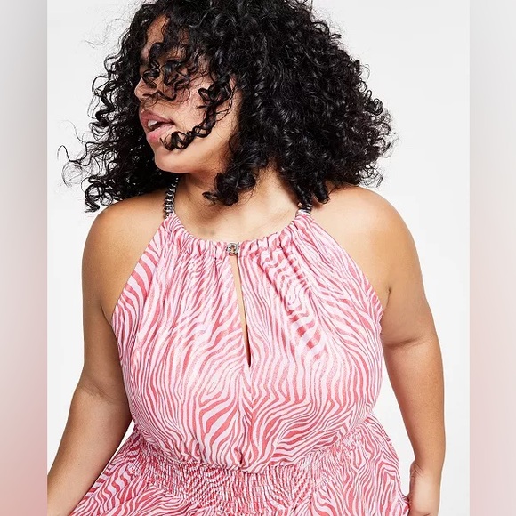 Plus Size Michael Kors Zebra Halter Dress Size 2X - Picture 5 of 5